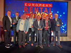 The winners of the 2024 European Rental Awards, with delegates from Zeppelin Rental, Blackwood Plant Hire and GAM