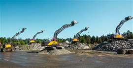 Excavators on display at the Volvo Days event