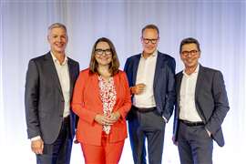 The management of the Zeppelin Group: Fred Cordes, Alexandra Mebus, Matthias Benz and Christian Dummler (from left to right)