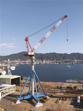 The IHI S-Movable Towercrane with legs installed