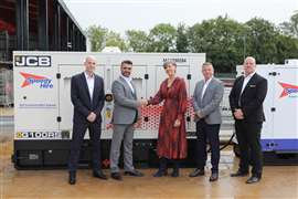 From left to right: Dan Thompson, managing director Power and Fuel, Speedy Hire; Asif Latief, chief commercial officer, Speedy Hire; Wendy Asquith, dealer principal, Gunn JCB; Mark Roberts, sales director, Gunn JCB; Paul Mabey, major account manager, JCB Global