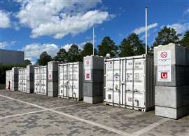 Photo showing a attery storage space at the head office of Nowos in Amersfoort, The Netherlands.