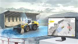 Photo illustrating Liebherr's ‘Liebherr Autonomous Operations’ system, which will be demonstrated on a wheeled loader at Bauma. (Image: Liebherr)